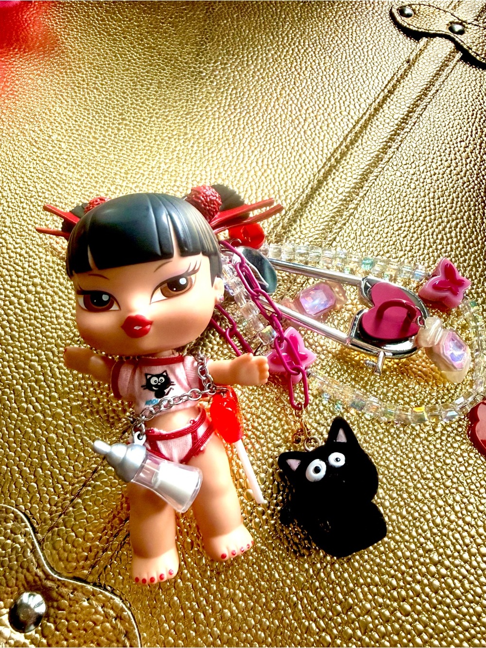 Custom Jade Bratz Doll Bag Charm Y2K Kawaii Purse Charm Keychain - Picture 3 of 5
